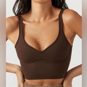 Joah Brown Contour Crop Tank - Sueded Umber